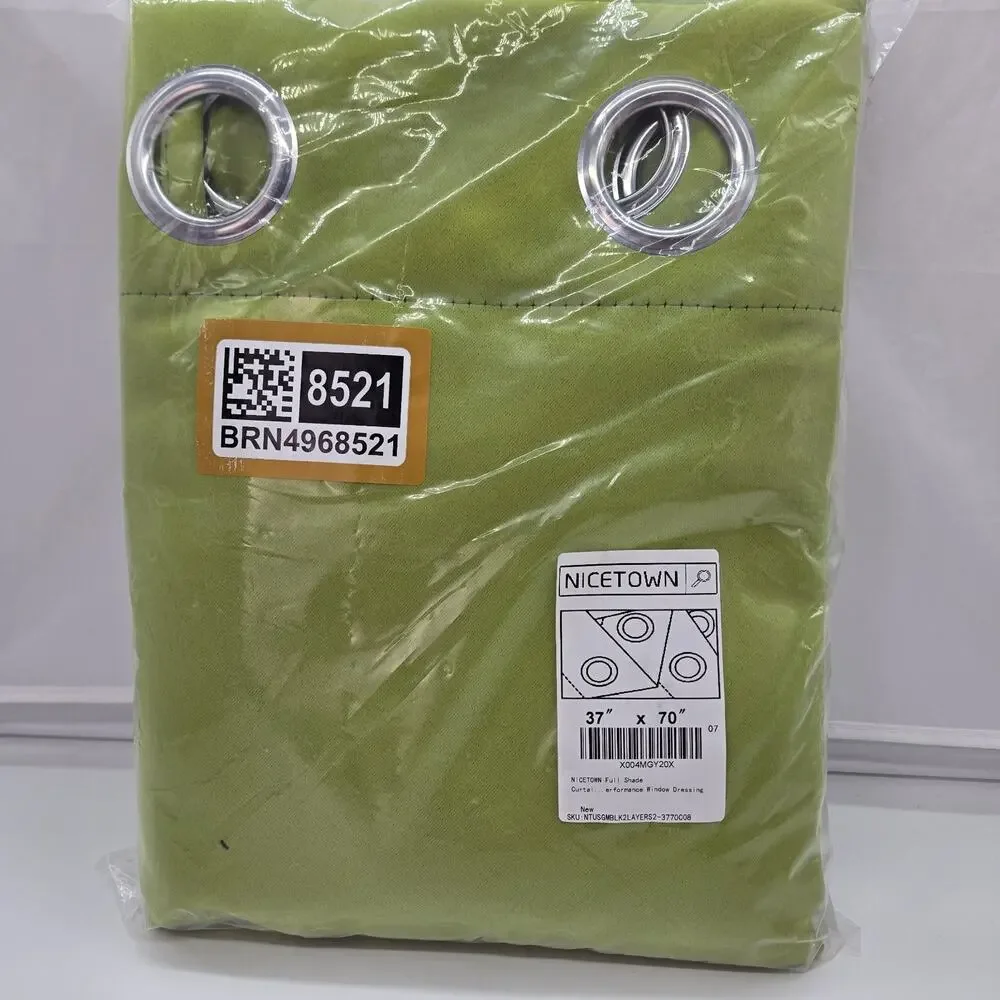 Lime Green 2 Panel Full Shade Curtains 37x70
